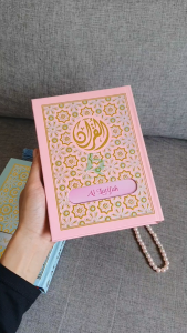 A5 | Alquran aesthetic terjemah perkata tajwid warna | free custom nama | quran hardcover beirut | motif bunga