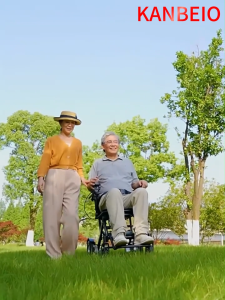 KANBEIO Lightweight folding intelligent electric wheelchair small folding intelligent electric wheelchair is convenient to carry