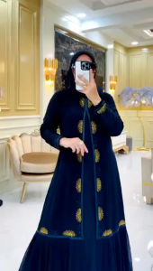 Gamis Abaya Hitam KInara Payet Mewah