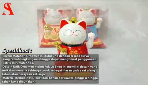 Pajangan Kucing Fulushou Tenaga Matahari Solar Dashboard Mobil Kucing Hoki Pajangan Memberi Isyarat