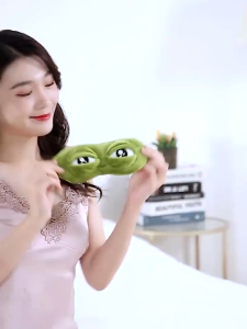 Travel Sleep Eye Mask 3D Sad Frog Padded Shade Sleeping Cover Blindfold Rest Fun Eye Mask Cute Eyeshade