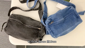 Comelnya Bag Jeans Denim Sling Bag Simple Cute and Sleek Design with Zippers Beg Wanita Bahan Jeans Moden dan Ringkas