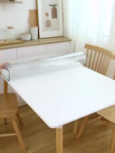 2MM PVC Table Cloth Transparent 4/6/8/10 seater transparent glass table cover napkin waterproof  soft glass Table cover