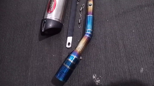Knalpot Ahm Jupiter Mx 135 leher Two tone