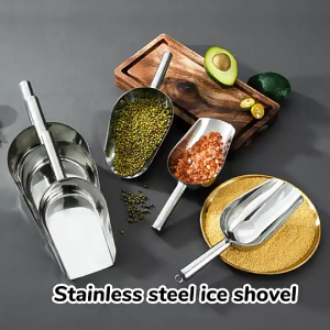 Japanese style Stainless Steel Ice Scoop 9/10 Inch Metal Food Scoop for Kitchen Bar Party Wedding For Ice cubes Meter
