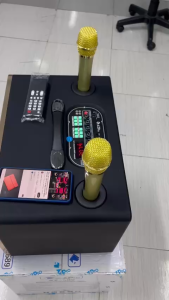 Loa xách tay Bluetooth chính hãng AZPROAZ-589Bass 20-9 đường tiếng thùng gỗ bọc daTặng 2 kim loại sóng UHF