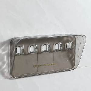 ชั้นวางของ ที่เก็บของพร้อมตะขอแขวน สไตล์หรูหรา ชั้นวางของในห้องน้ำ ห้องครัว พร้อมกาวติดผนัง ไม่ต้องเจาะ