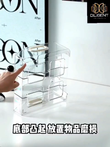 【D348】Penyokong Buku Akrilik Dengan Kompartmen Transparent Bookend Holder Desktop Organizer Portable Books Rack