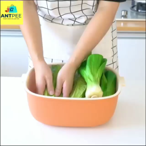 ANTPEE 2 In 1 Kitchen Drain Basket Food Vegetable Double Layer Colander Strainer Multifunction Washing Bowl Basin 厨房沥水篮 kitchen