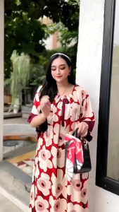 Daster Arab Fuji Bunga Lengan Lonceng Model Kekinian Ld 120 Big Size Jumbo