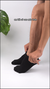 Combo 10 đôi vớ trơn nam nữ GOMTAT chất liệu cotton mềm mịn tất cổ cao hút ẩm thoáng khí khử mùi chân - GOMSOCKS-CAO-CB10