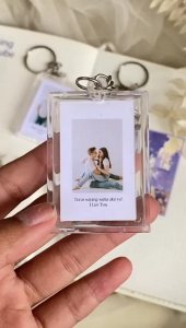 gantungan kunci custom 2 foto custom ucaan depan belakang ganci spotify keychain gantungan kunci foto