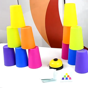1/2 Players Stacking Cup Toy Building Stacking Blocks Cup Tower Toy Game Color Cognition Logic Training Mainan Kanak Kanak