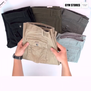 QUẦN SHORT KAKI TÚI HỘP NAM GYM PT68  NĂNG ĐỘNG CARGO DÁNG BASIC RỘNG RÃI 6 TÚI VÃI DẦY CAO CẤP SIZE 29 _ 36 HT68