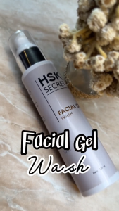HSK Secret Facial Wash Gel | Face Wash Sabun Cuci Muka Membersihkan & Melembapkan Kulit Wajah | Non-SLS Aloe Vera & Castor Oil
