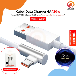 [RO ACC] ELBOW KABEL DATA CHARGER XIAOMI 6A 120W TYPE C TURBO FAST CHARGING ORIGINAL 1 METER