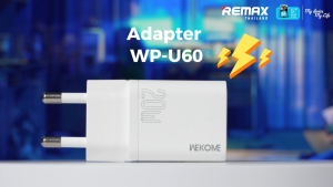 Wekome Adapter Charger WP-U60 (Gan 20w) - อะแดปเตอร์ หัวชาร์จ ชาร์จไว USB 1 พอร์ต และType C 1 พอร์ต