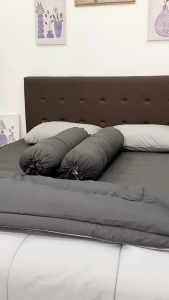 Bed Cover Set Sprei Dark Grey Mix Grey - Ukuran 180x200/160x200/200x200 - Fankay