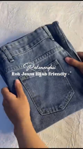 Rok Jeans Wanita Denim & Skirt Panjang Viral