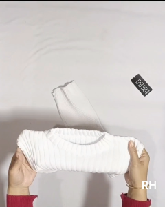 SWEATER RAJUT WANITA TANK-TOP MOTIF GARIS GARIS SALUR KERAH OBLONG ONECK LEMBUT POLOS DEWASA