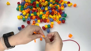 MEKANSM Manik-manik Pelangi Warna-warni Untuk Anak Manik-manik Tali Primer Mainan Edukasi Montessori