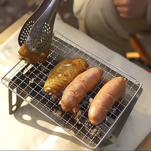 Stainless Steel Mini Grill Storage and Cleaning - Perfect for Outdoor Barbecue Activities with Family and Kids BBQ Camping Folding Barbecue Stove Outdoor Picnic Portable Folding Camping Oven Portable Small Detachable Grill Camping Multi-purpose Grill