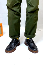 Nusa - ALDEN BLACK Sepatu Pantofel Pria Low Boots Docmart Hitam Casual Formal