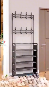 Multifungsi Rak Gantungan Empat Lapisan Lantai Kaki Gantungan Logam Gantungan Sepatu Kamar Tidur Rumah Tangga Rak Penyimpanan Rak Sepatu Topi