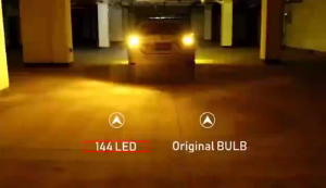 Bóng LED Tín Hiệu Xi Nhan T20 7443 4 Chân Sáng Vàng 144 SMD cho xe ô tô - Hàng siêu sáng