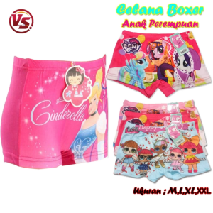 3Pcs Boxer Anak Balita Perempuan1-5 thn-Celana Boxer Karakter Lucu/Ukuran MLXL-Vegasus Store
