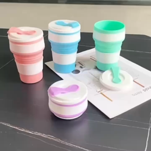 550ml Folding Silicone Cangkir Portable Collapsible coffee cup folding cup Travel Outdoor Sport