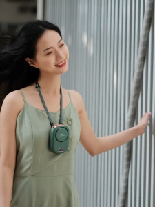 Mini Fan Hanging Neck Fan Portable USB Rechargeable Fan LED Display Cooling Bladeless Fan Strong Wind kipas Rechargeable Hand Free Air Cooler Mini Cooling Desk Fans Kipas 挂脖风扇