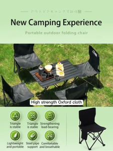【NEW ARRIVAL】Outdoor Folding Chair High-capacity Camping ChaiPortable with Nylon Cloth and Innovative Zipper Design with Load Capacity of 300KG Camping Portable Fishing Camping chair nylon cloth zipper design portable outdoor folding Chair