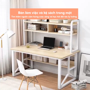 Rococo Bàn làm việc có kệ sách Bàn học có kệ lưu trữ khung thép sơn tĩnh điện không bong tróc mặt chịu tải tốt Không có ghế