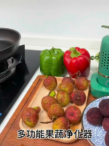 เครื่องกรองผักและผลไม้อัจฉริยะ เครื่องฟอกเนื้อสัตว์และผลไม้ สำหรับใช้ในบ้าน แบบพกพา เครื่องทำความสะอาด การกำจัดสิ่งตกค้างทางการเกษตร เครื่องซักผ้าผัก สีน้ำเงินเข้ม สแตนเลส