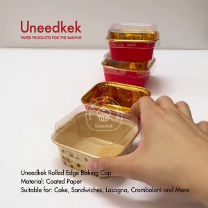 Uneedkek Square Baking Paper Cup Bread Pizza Pan Paper Cup Liner Cupcake Muffin Lasagna Cup