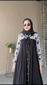 GAMIS LENGAN KOMBINASI // GAMIS RAYON PREMIUM// GAMIS VIRAL