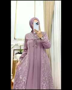 COD Nadhira Dress Ceruty & Mutiara Dress Lebaran Wanita Terbaru 2024 Mewah Viral Kekinian Murah