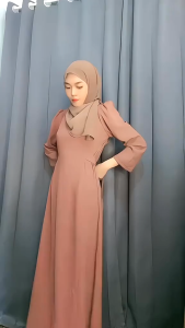 Dress Turkey Bahan Crinkle AirFlow Import Polos Premium Terbaru 2024 Model kekinian
