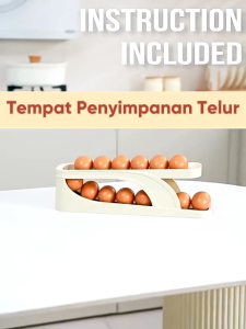 Rak Telur Tingkat  Tempat Penyimpanan Telur Otomatis Minimalis Egg Storage Organizer