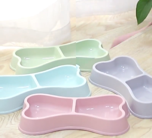 2 in 1 Mangkuk Makan Tipe Tulang Anti Semut Anti Selip Aksesoris Hewan Peliharaan Kucing dan Anjing