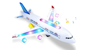 Childrens Airplane Model Toy Automatic Driving & Steering with LED Flashing Light and Cool Sound