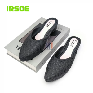 SEPATU SANDAL FLAT JELLY SHOES WANITA SLIP ON KASUAL MOTIF RAJUT IRSOE