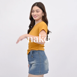 NAKD FASHION JUNIA BASIC COMFY BANDANA ASYMMETRICAL BARK CREPE DAILY CASUAL BLOUSE WOMEN TOP 1885
