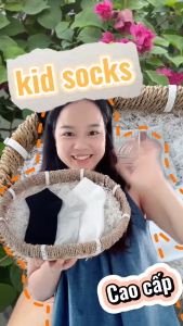 Tất vớ cổ bèo nhún màu trơn đáng yêu dễ phối đồ cho em bé gái tiểu thư xinh xắn phối đồ