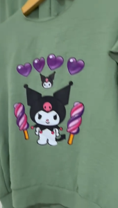 KIROMI Setelan Anak Bahan Crinkle Sablon DTF: Fashion Anak Perempuan Viral