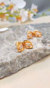 Cute Jewelry Anting Dewasa Anting Tusuk Permata Putih Perhiasan Xuping Lapis Emas AT 244