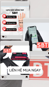 Găng tay đen SBT dùng trong thực phẩm thẩm mỹ phun xăm salon tóc dọn dẹp nhà cửa chất liệu Nitrile