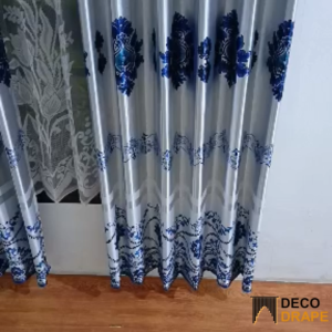 Gorden Pintu Dan Jendela Rumah Mewah Kain Blackout Tebal Motif Batik Model Smokering Modern