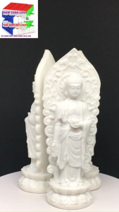 Bộ ba tượng Phật Tây Phương Tam Thánh hào quang cao 18cm-Nhiều mẫu). Trang trí trên ô tô tiểu cảnh bonsai ghép lũa để bàn trà phòng khách bàn làm việc thờ thần tài…